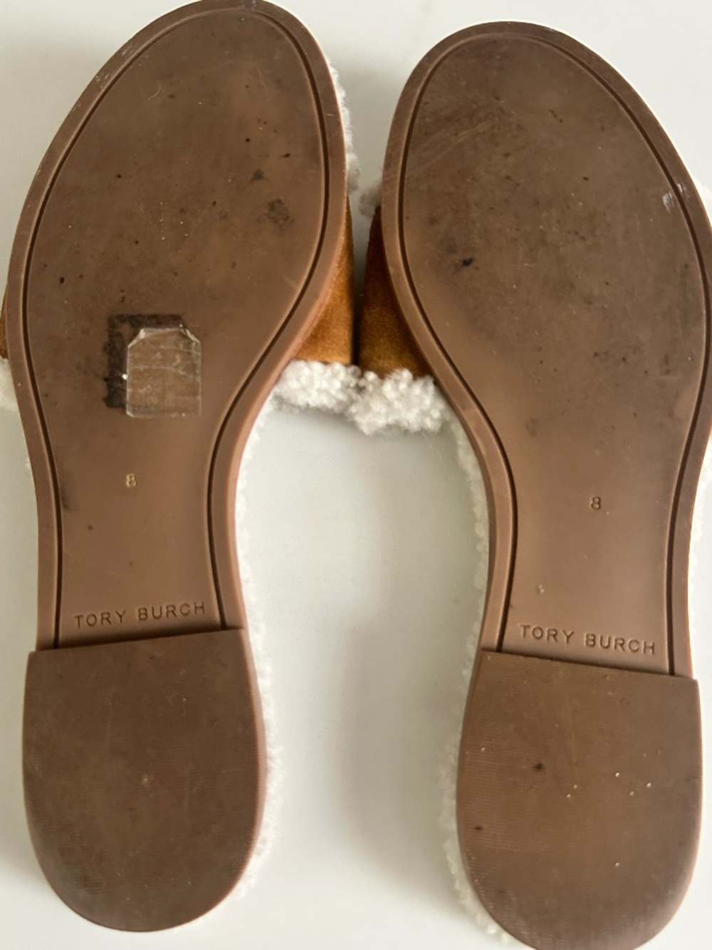 Tory Burch Camel Shearling Slide - Picture 3 of 5